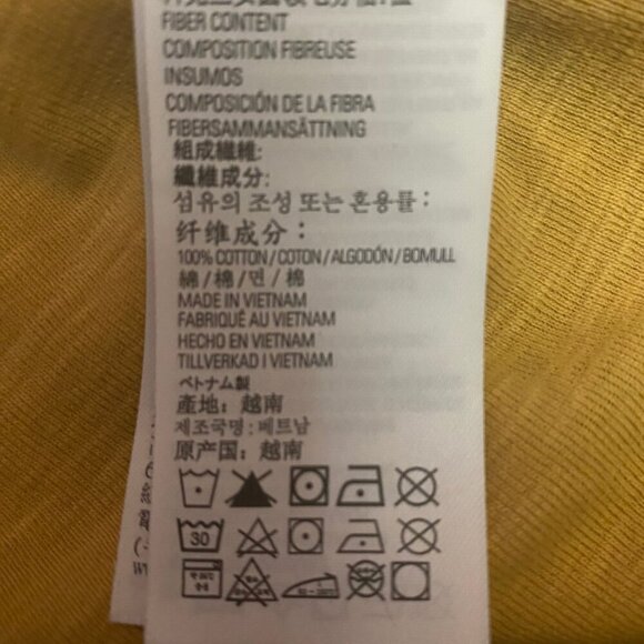 ✨ Kirkland Signature Mustard Yellow 100% Cotton 3/4 Sleeve Top | Size M - Picture 7 of 7